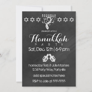 Chalkboard Hanukkah Invitation