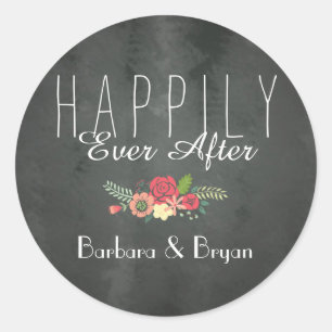 Chalkboard Happily Ever After Wedding Sticker