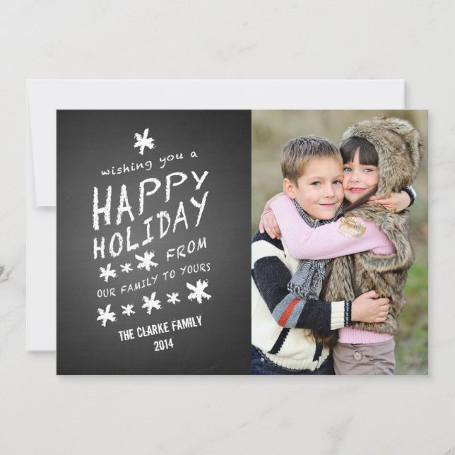CHALKBOARD HAPPY HOLIDAY PHOTO CARD (Front)
