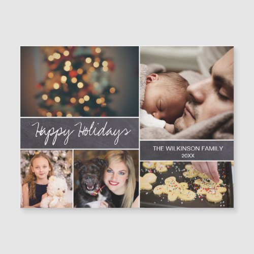 Chalkboard  Happy Holidays Family Photo Collage