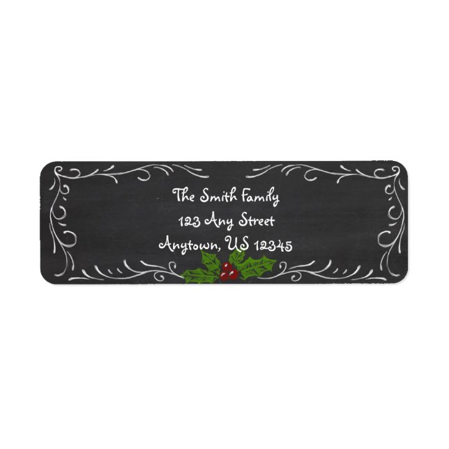 Chalkboard Happy Holidays Label (Front)