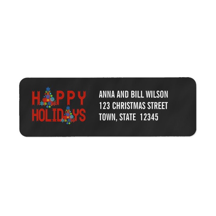 CHALKBOARD HAPPY HOLIDAYS  RED LABELS