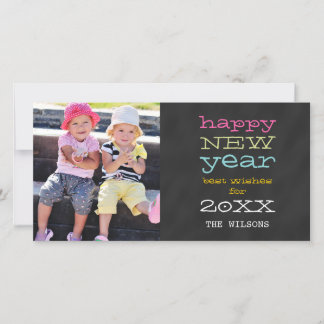 Chalkboard Happy New Year | Holiday Photo Card