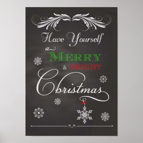 Chalkboard_Have Yourself a Merry  Bright Christma Poster
