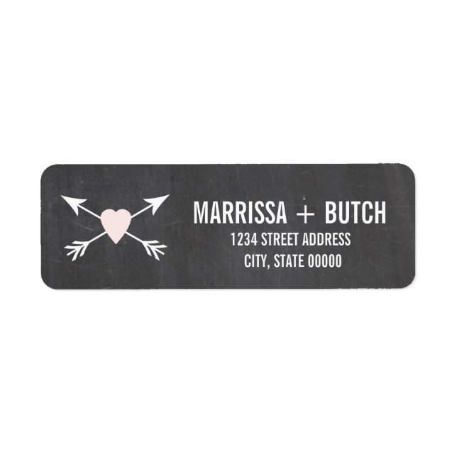 Chalkboard Heart + Arrow Wedding Labels (Front)