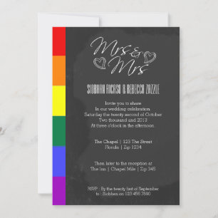 Chalkboard Heart Doodle Wedding With Pride Detail Invitation