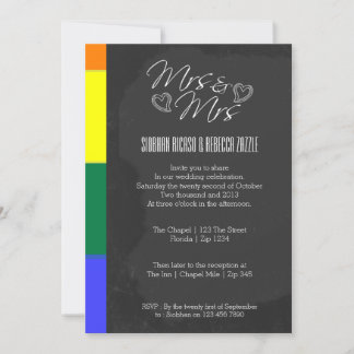 Chalkboard Heart Doodle Wedding With Pride Detail Invitation