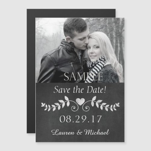 Chalkboard Heart Save the Date Wedding Magnetic Invitation