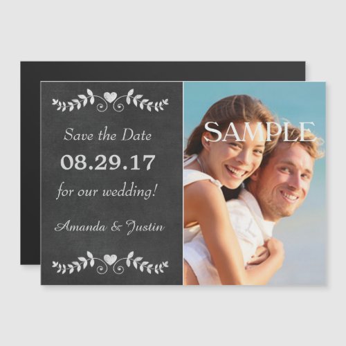 Chalkboard Heart Save the Date Wedding Magnetic Invitation