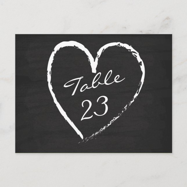 Chalkboard Heart Table Numbers (Front)