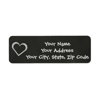 Chalkboard Heart Wedding Address Label by Bilingual_Designs at Zazzle