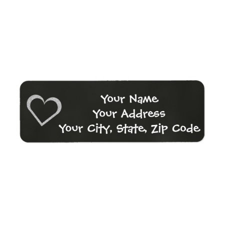Chalkboard Heart Wedding Address Label
