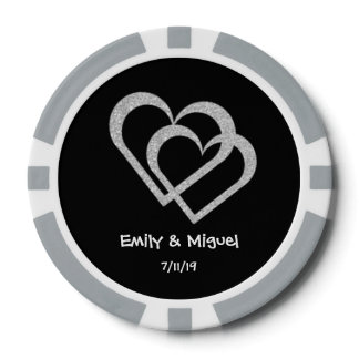 Chalkboard Heart Wedding Poker Chips Favor