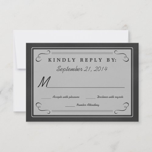 Chalkboard Hearts Monogram RSVP