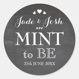 Chalkboard Hearts Wedding Mint Favor Sticker