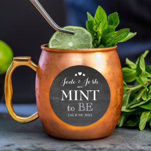 Chalkboard Hearts Wedding Mint Favor Sticker