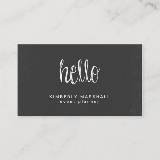 Customizable Chalkboard Hello Business Cards / Mint