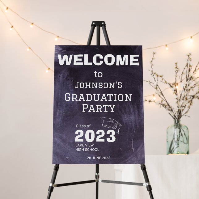 Chalkboard High School Grad Party Welcome Sign (In Situ (Stand))