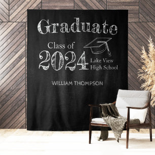 Chalkboard High School Photo Graduation Backdrop