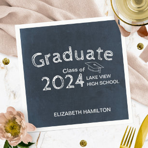 Chalkboard High School Photo Graduation Party Napkins