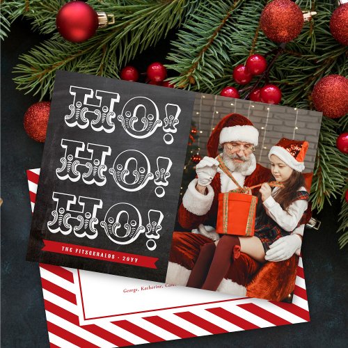 Chalkboard HO HO HO Holiday Christmas Photo Card