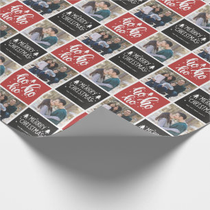 Chalkboard Ho Ho Ho Merry Christmas 2 Photo  Wrapping Paper
