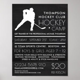 Chalkboard, Hockey Camp Advertising Poster