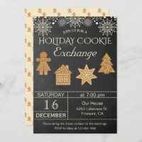 Chalkboard Holiday Cookie Exchange Party Invite