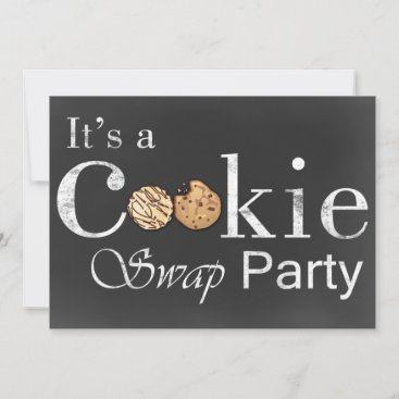 chalkboard Holiday Cookie swap party invitation