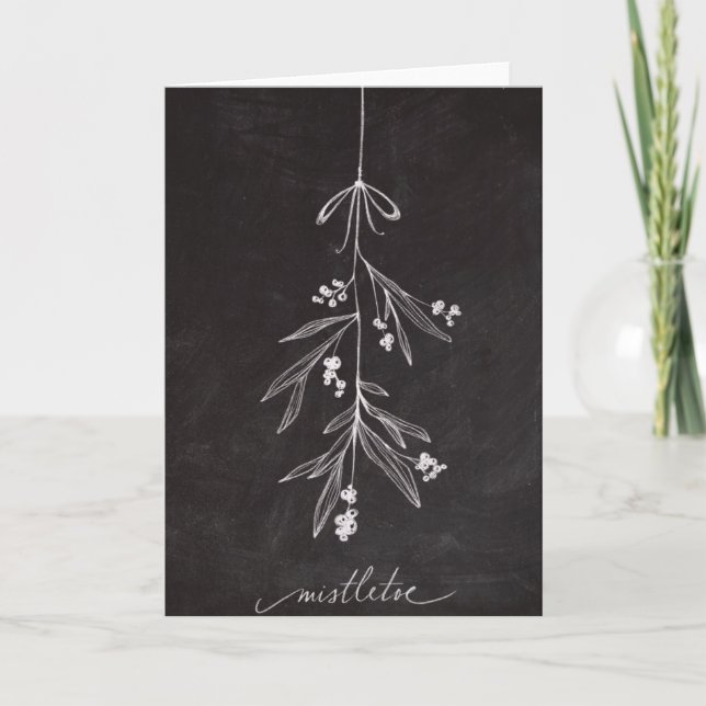 Chalkboard Holiday Mistletoe - Christmas (Front)