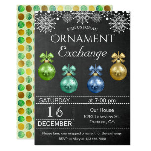  Ornament  Exchange  Invitations Zazzle