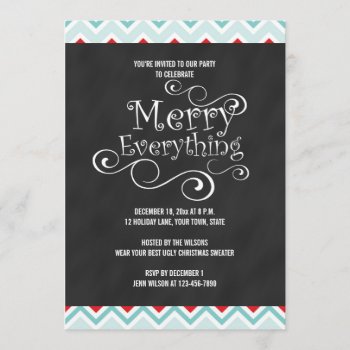 Chalkboard Holiday Party Invitation by zazzleoccasions at Zazzle