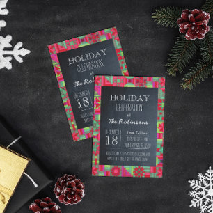 Chalkboard Holiday Quilt Party Invitation