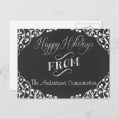 chalkboard Holidays Corporate Greeting PostCards (Front/Back)