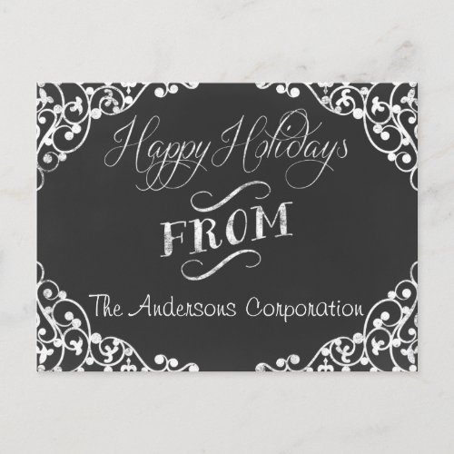 chalkboard Holidays Corporate Greeting PostCards