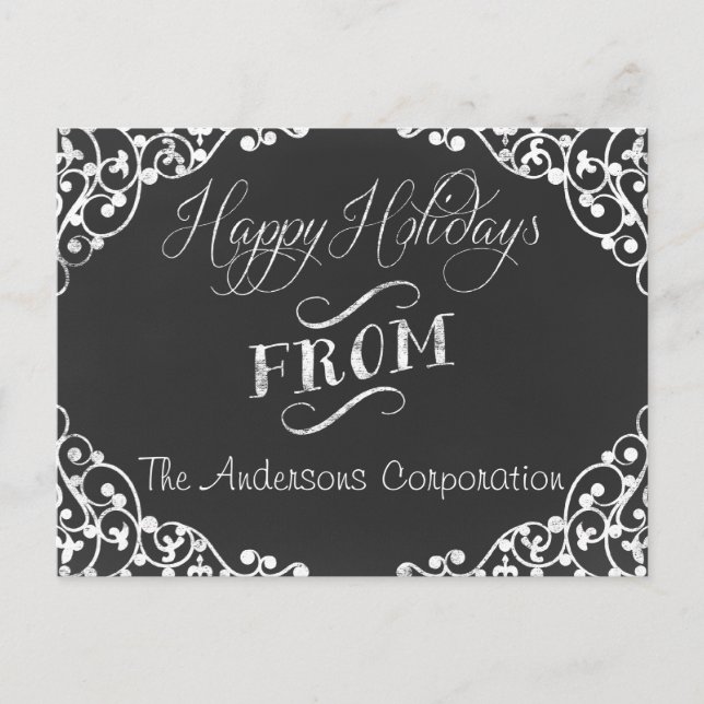 chalkboard Holidays Corporate Greeting PostCards (Front)