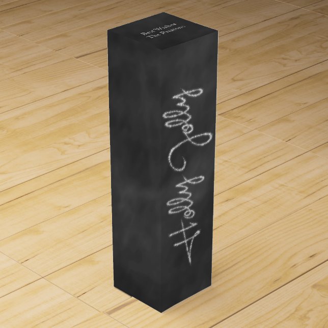 Chalkboard Holly Jolly Holiday Wine Box (Front)