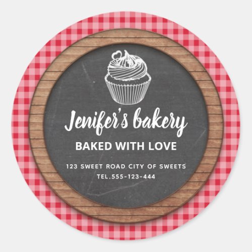 Chalkboard Homemade cupcakes and treats  Classic Round Sticker
