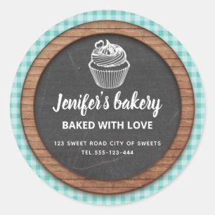 Chalkboard Homemade cupcakes and treats   Classic Round Sticker