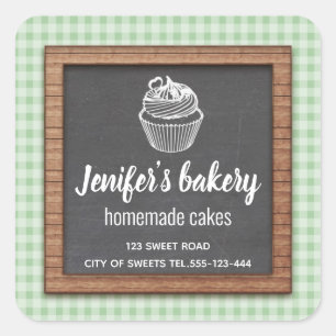 Chalkboard Homemade cupcakes and treats Square Sticker