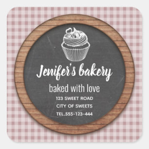 Chalkboard Homemade cupcakes and treats Square Sticker