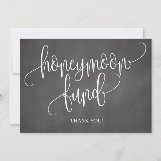 Chalkboard Honeymoon Fund Wedding Sign (Front)