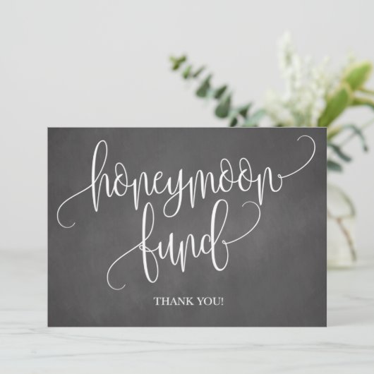 Chalkboard Honeymoon Fund Wedding Sign (Standing Front)