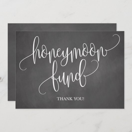 Chalkboard Honeymoon Fund Wedding Sign (Front/Back)