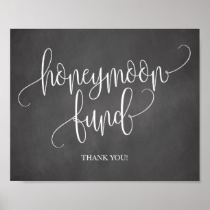 Chalkboard Honeymoon Fund Wedding Sign