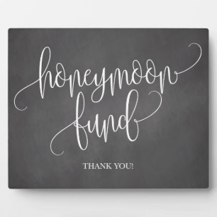 Chalkboard Honeymoon Fund Wedding Sign Plaque
