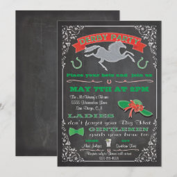 Chalkboard Horse Racing Derby Party Invitation | Zazzle