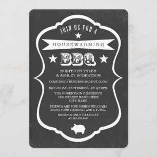 Chalkboard Housewarming BBQ Invitation