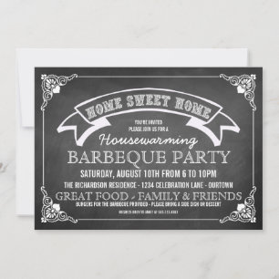 Chalkboard Housewarming BBQ Party Invitation
