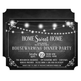 Chalkboard Housewarming Dinner Party Invitation